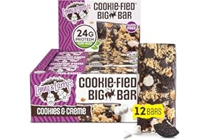 Lenny & Larry's Cookie-fied BIG BAR – Cookies and Creme Vegan Protein Bars 12x90g – Healthy Snacks, 24g Plant Protein & 10g Prebiotic Fiber – Gluten free Power Bar, Keto Friendly & Vegan