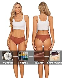 FINETOO Womens Cotton Underwear Sexy Lace Hipster