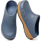 youermei Slip-On Men's Clogs Women's Mules, Lightweight Work Sandals with Removable EVA Footbed, Arch Support, Non Slip Closed Toe Chef Nurse Shoes, Comfortable Cork Slides