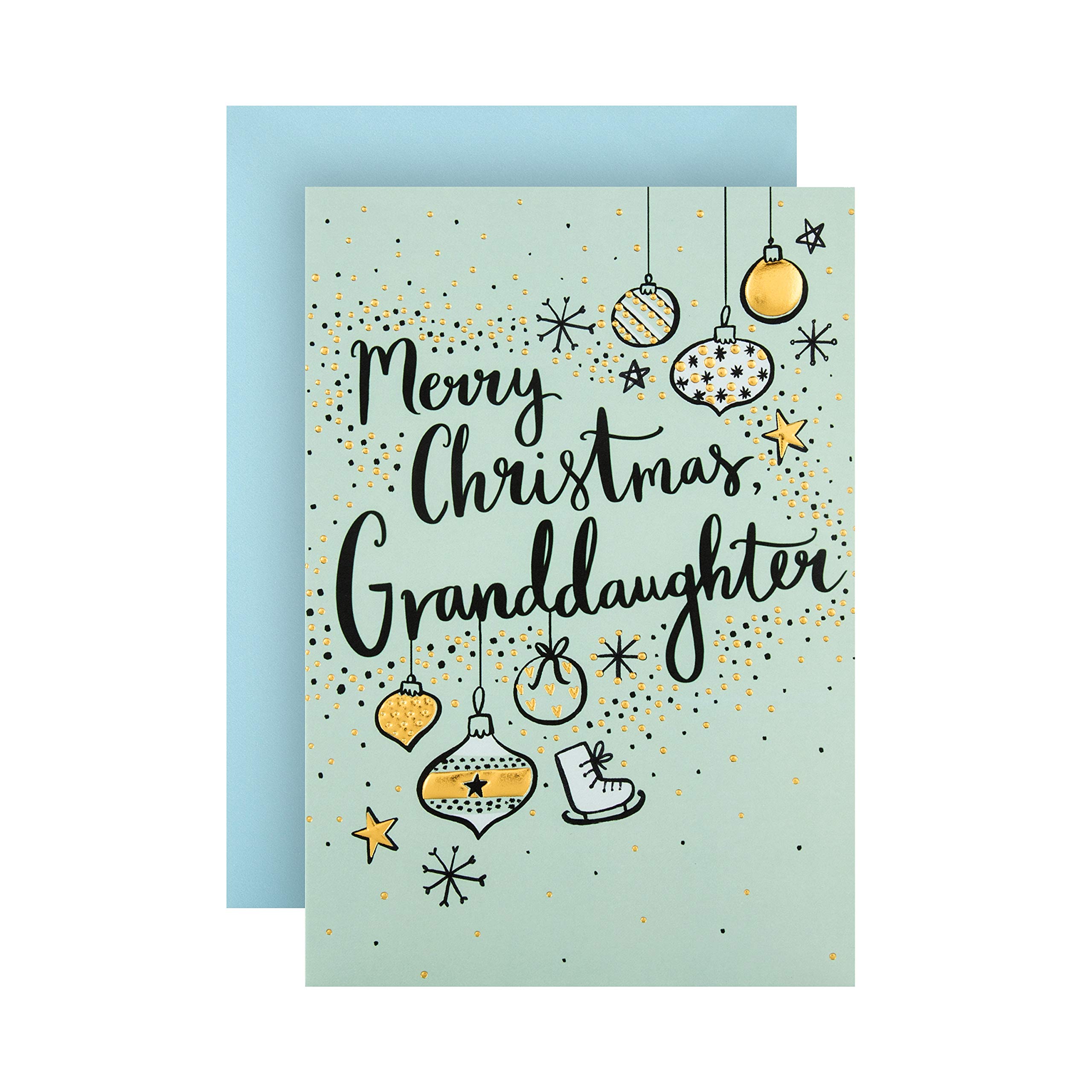 Hallmark Christmas Card for Granddaughter - Contemporary Baubles Design