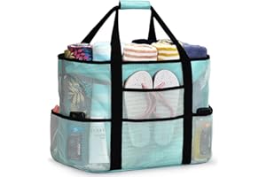 oscaurt Mesh Beach Bag Extra Large Waterproof Sandproof Beach Tote Pool Swim Bag Travel Vacation Essentials