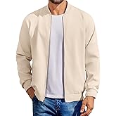 COOFANDY Men's Cotton Bomber Jacket Lightweight Flight Jackets Casual Softshell Varisty Jacket