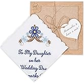 W&F GIFT Embroidered Wedding Handkerchief - Mom, Dad, New Mom, New Dad & Grandma