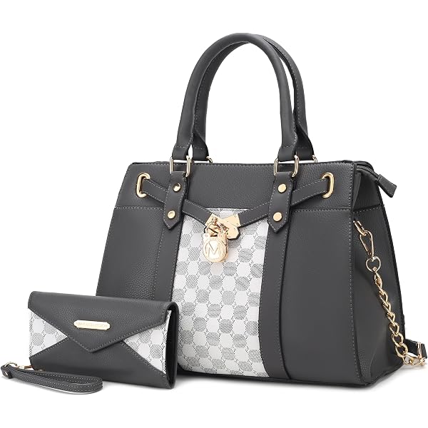 MKF Collection Willa Vegan Leather Shoulder Bag – Color-Block Satchel, Top Handle & Crossbody, Gold Hardware - View #13
