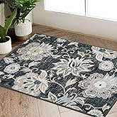 Beeiva Floral Entry Rug 2x3, Washable Kitchen Non Slip Entry Rugs for Inside House, Ultra Thin Vintage Doormat Non-Shedding Small Carpet for Bedroom Entryway Bathroom