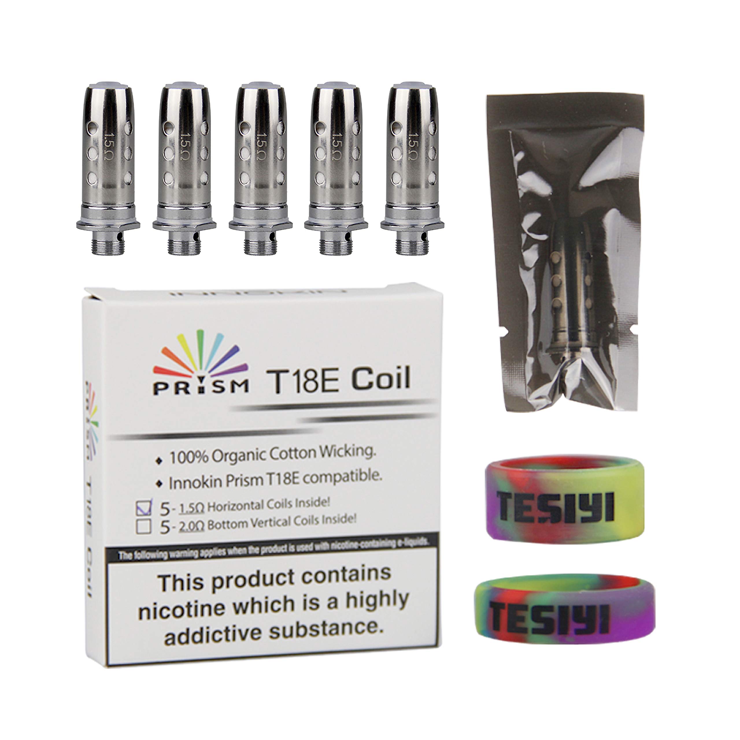 INNOKIN Prism T18E Coil T18II Mini 2 V2 Coil T22E Coil 1.5Ω ohm for Endura T18E T22E T18II V2 2 Mini Pack of 5