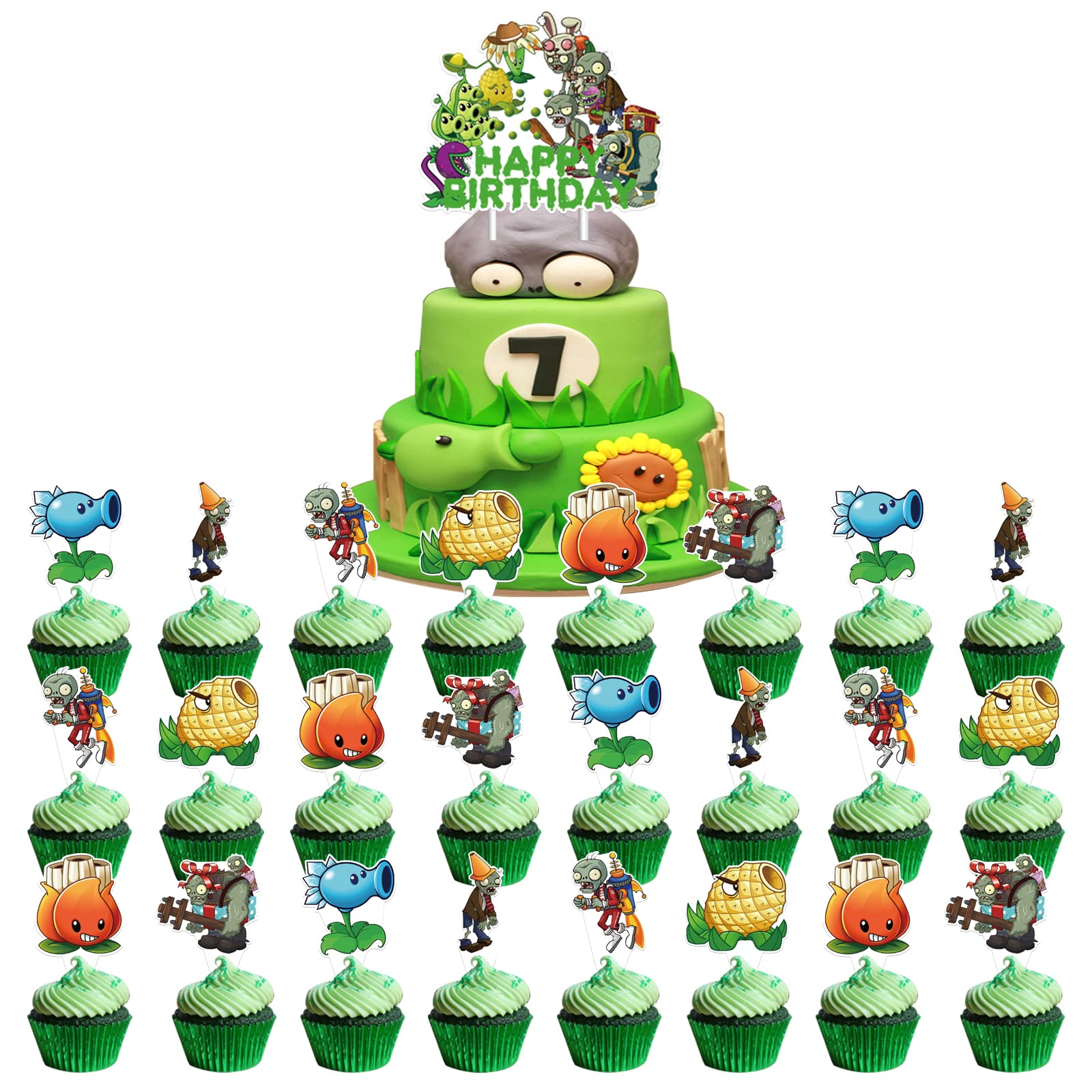 Mua Plants vs Zombies Party Supplies, Plants Game Theme Cake Cupcake ...