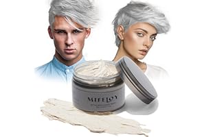 Temporary Silver White Hair Spray Color Wax, Instant Natural Hairstyle Cream Dye 4.23 oz, Washable Styling Pomades, Disposabl