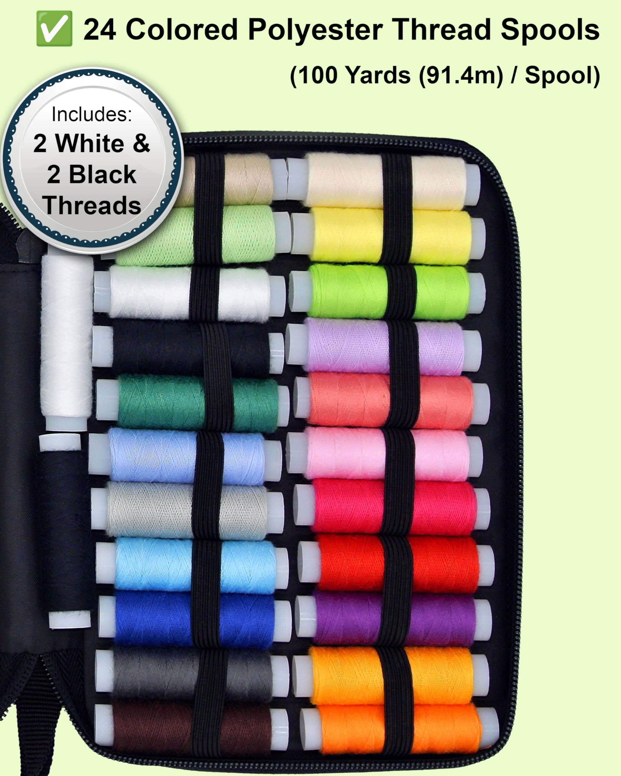 Vellostar Sewing Kit for Adults & Beginners - A Portable Hand Needle and Thread Kit with Essential Sewing Supplies and Accessories for Emergency Clothing Repairs, Travel, and Home Mending