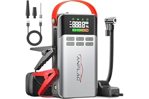 ANFLAG 8-in-1 Car Jump Starter with Air Compressor – 5500A Peak, 150PSI Tire Inflator, 12V Portable Power Bank, LCD Display, and LED Flashlight for All Gas & 12.0L Diesel Engines