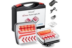 Airand Wireless Trailer Lights Magnetic, Upgrade Rechargeable Wireless LED Trailer Lights Kit, IP65 Waterproof 100 FT Synchro