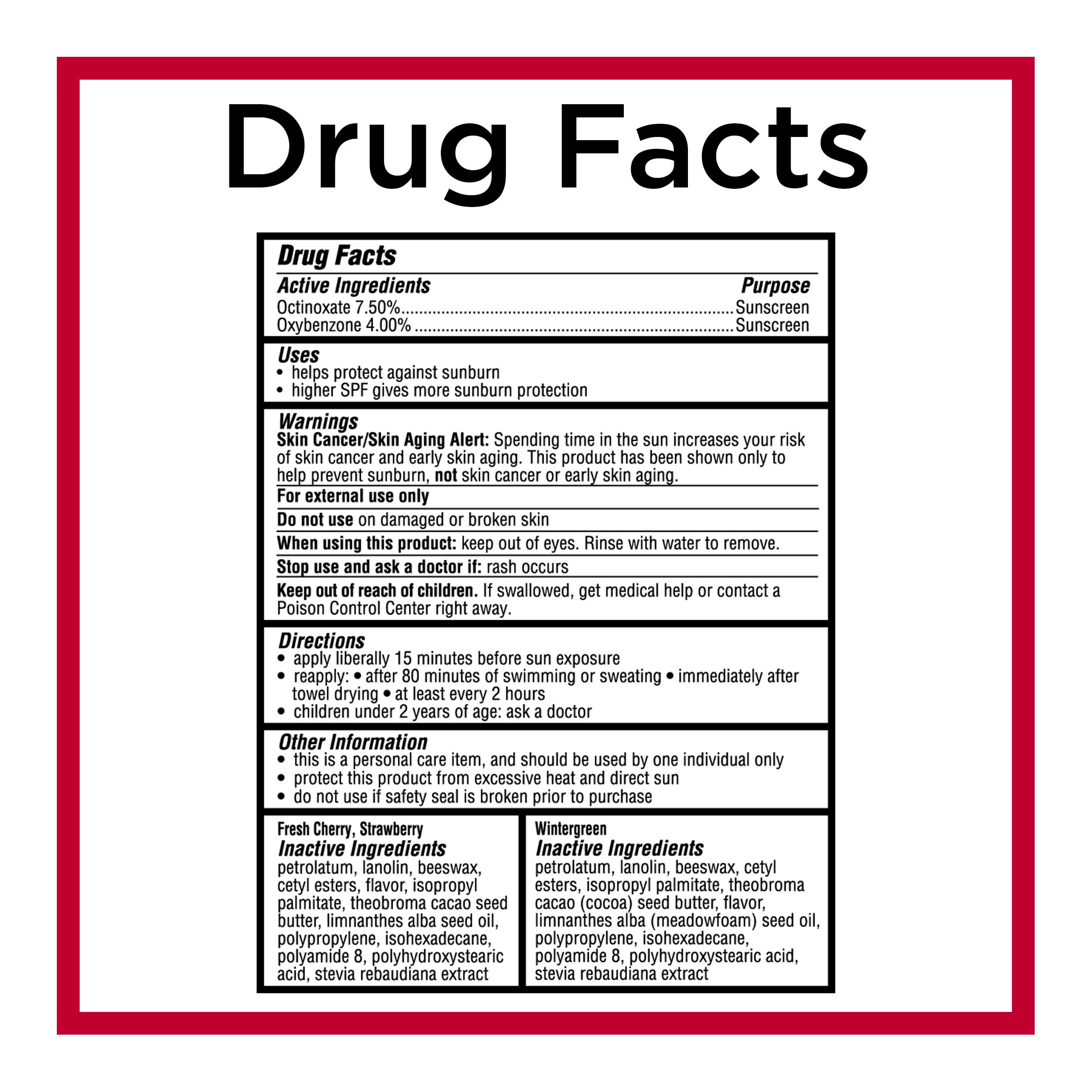 Carmex Daily Care Moisturizing Lip Balm Tubes with SPF, Fresh Cherry, Strawberry and Wintergreen Lip Balm Pack, 0.35 OZ - 4 Count (Pack of 2)