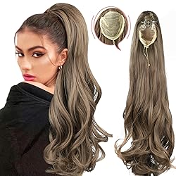 YIBANG Ponytail Extensions 20 Inch Long Curly Wavy