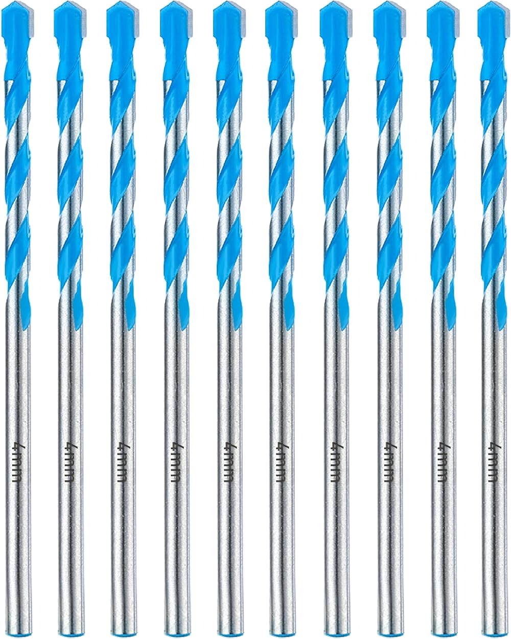 Toolant 4mm Concrete & Masonry Drill Bit Set (10 Pc) Carbide Tip Shockproof