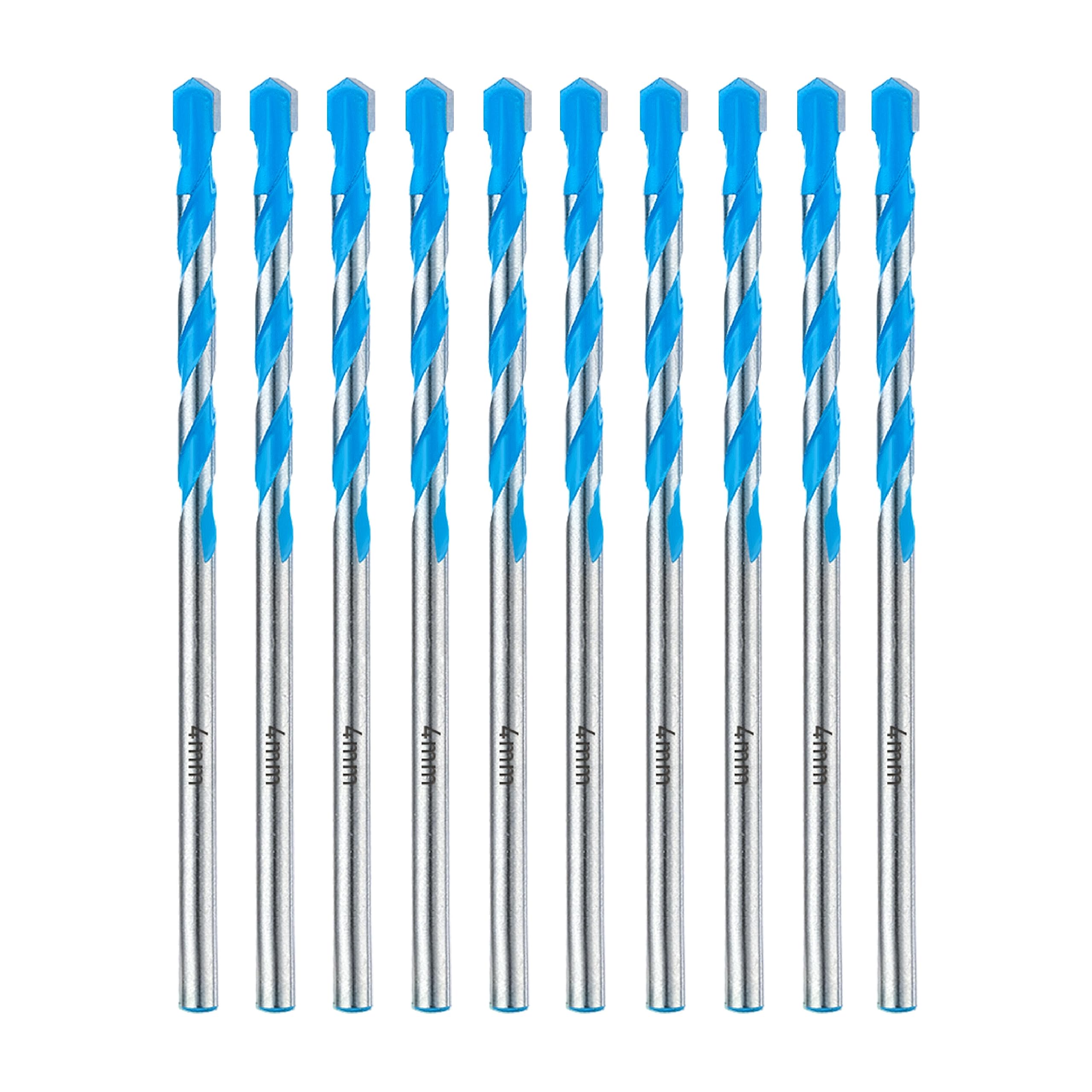 Toolant 4mm Concrete & Masonry Drill Bit Set, Shockproof Hammer Bit Set for Concrete/Glass/Brick/Plastic/Cement/Tile, Industrial Strength Carbide Tip, Box of 10 โ image 1