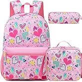 Oruiji Kids Backpacks for Girls School Backpack for Kids Backpack with Lunch Box Bookbag for Girls Preppy Aesthetic Backpacks Back to School Supplies Kit