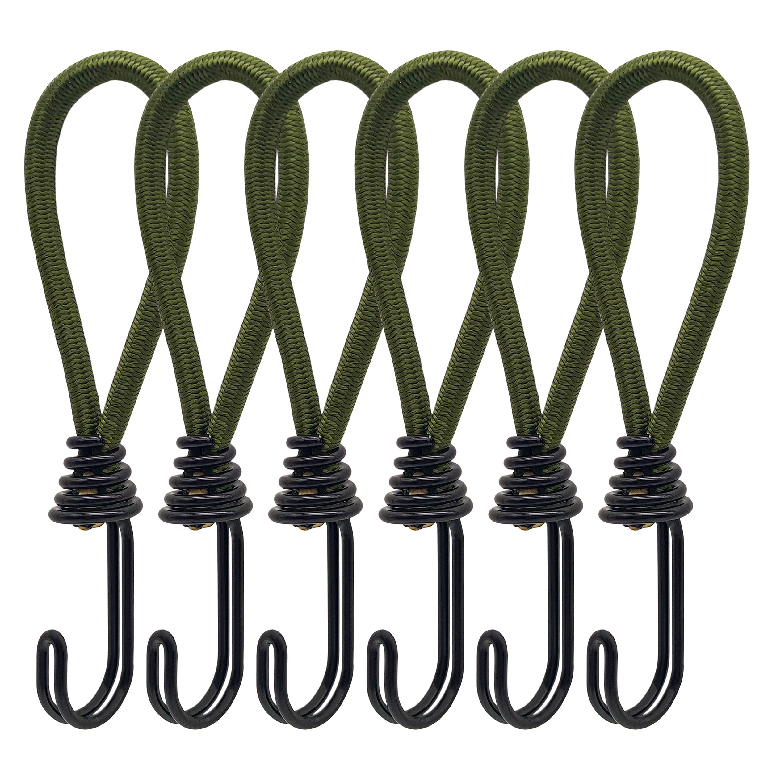 Elastic Bungee Rope with Hooks, Metal Shock Cord Hooks for Outdoor Tying Down Tarpaulins, Motorcycle Transport Locking Load Securing