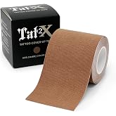 Tat2X Tattoo Cover Up Tape - Caramel - 6ft x 2in Roll | Long Lasting Adhesive. Sweat-Resistant, Water-Resistant, Hypoallergenic, Breathable, Latex-Free. For Neck, Fingers, Hands.