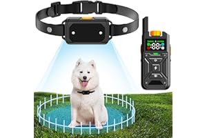 MOSBOK Wireless Dog Fence & Training Collar, Up to 984FT, 3 Training Modes, Waterproof, Black, Suitable for Small, Medium, Large Dogs