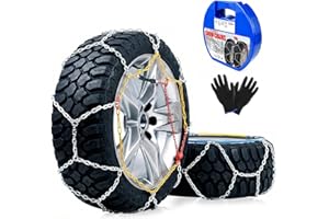 C-Hopetree Universal Snow Tire Chains for Cars and SUVs, Reusable Emergency Anti-slip Cable Tire Chains for Winter, Designed 