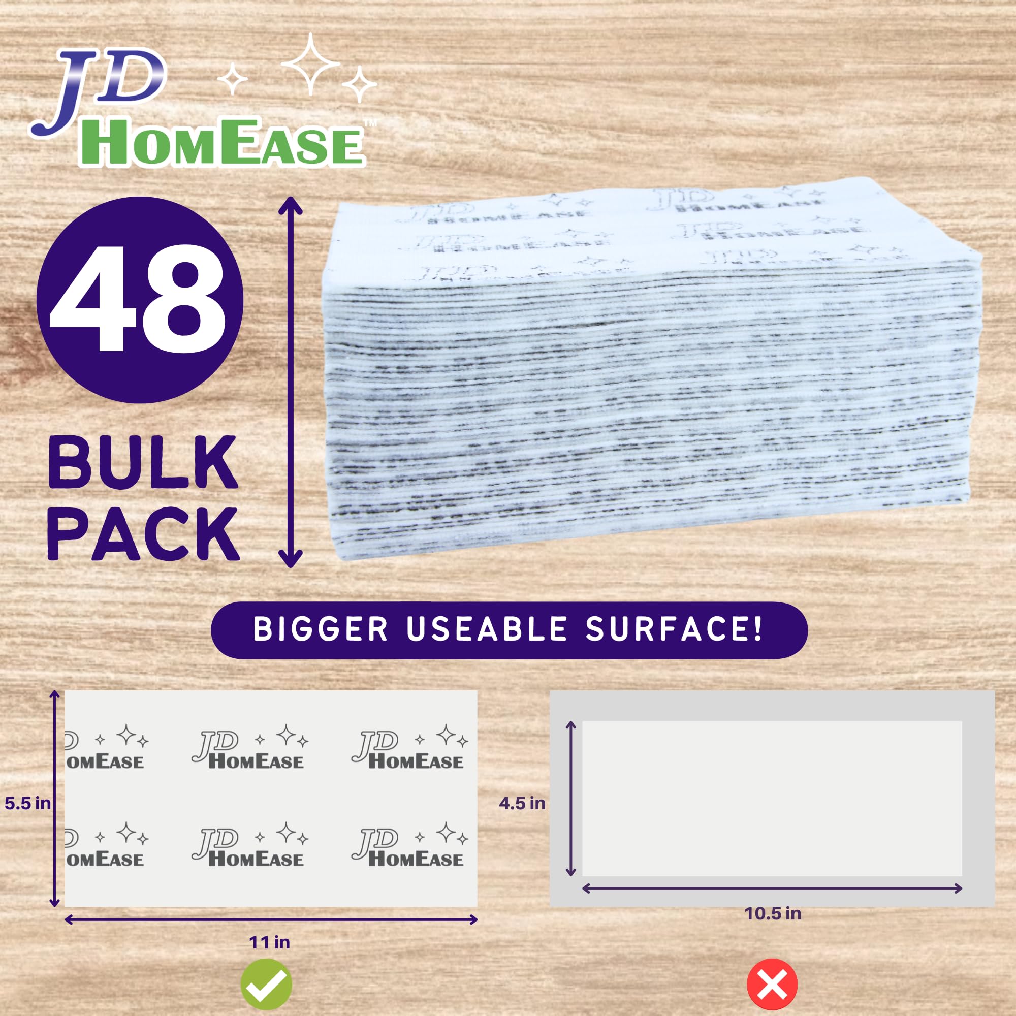 48 Pack Premium Microfiber Replacement Pads for Swiffer WetJet - Super Absorbent, Lint-Free, Durable-11