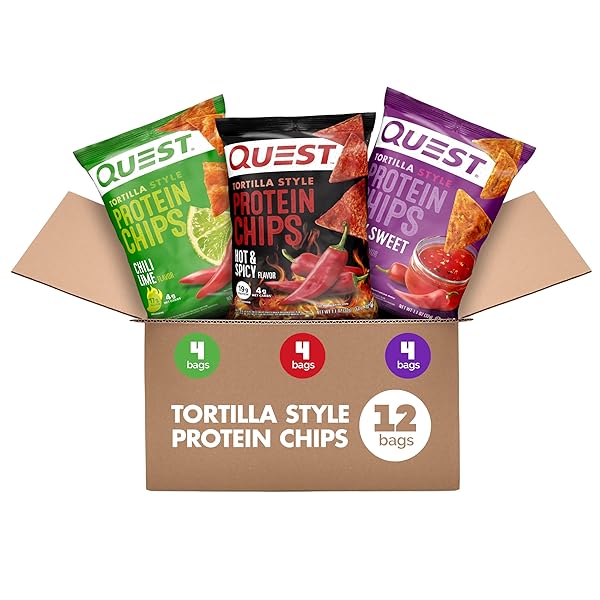 QUEST NUTRITION TORTILLA STYLE PROTEIN CHIPS, SPICY VARIETY...
