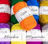 ilauke Acrylic Crochet Yarn Kit 20 Colours 30g with Hooks & Bag view 4