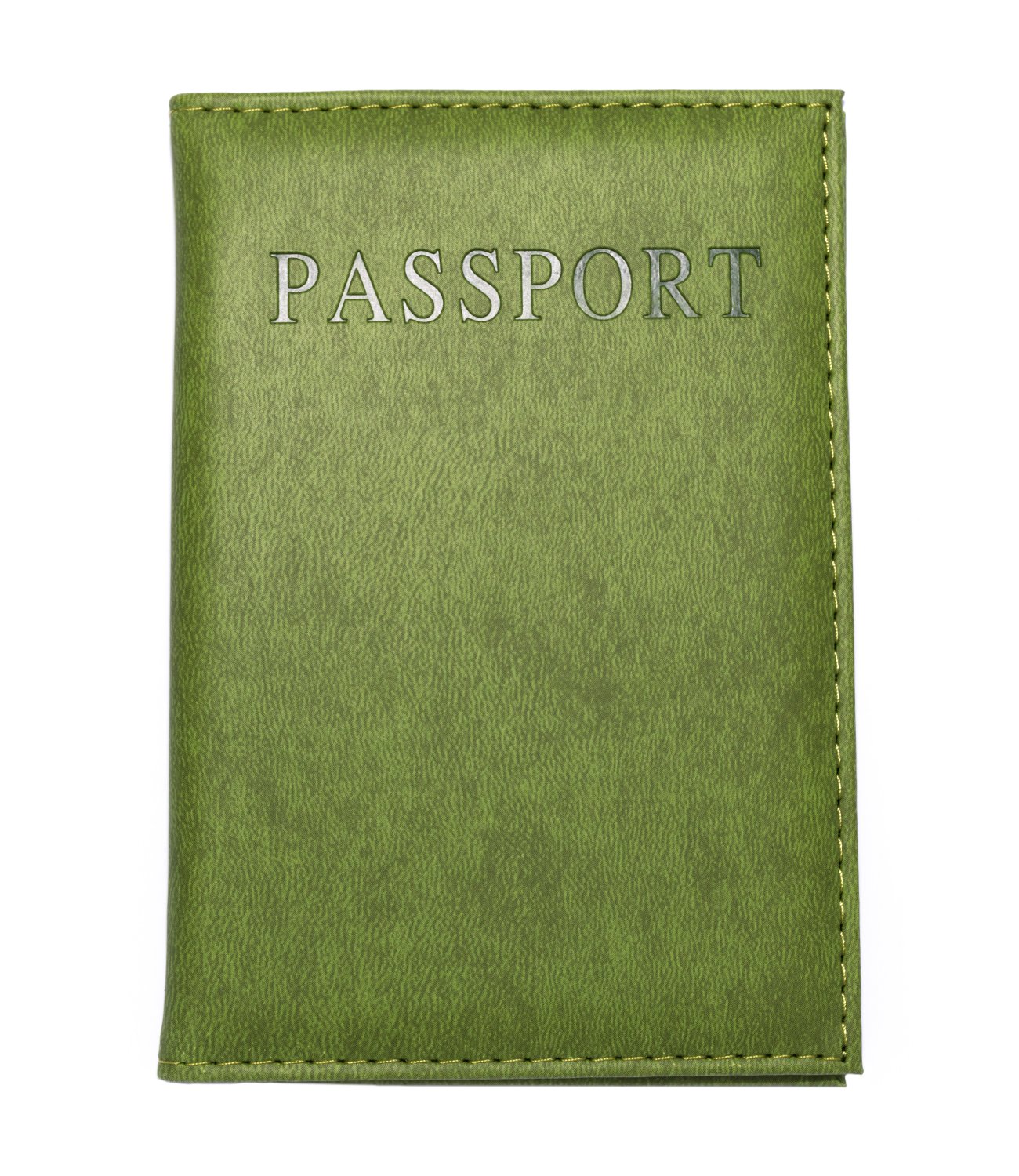 Spirtan Passport Holder Cover in Faux Leather – Slim Protective Passport Wallet with Small Inner Card Pocket, Travel Document Cover for Men and Women – Light Green