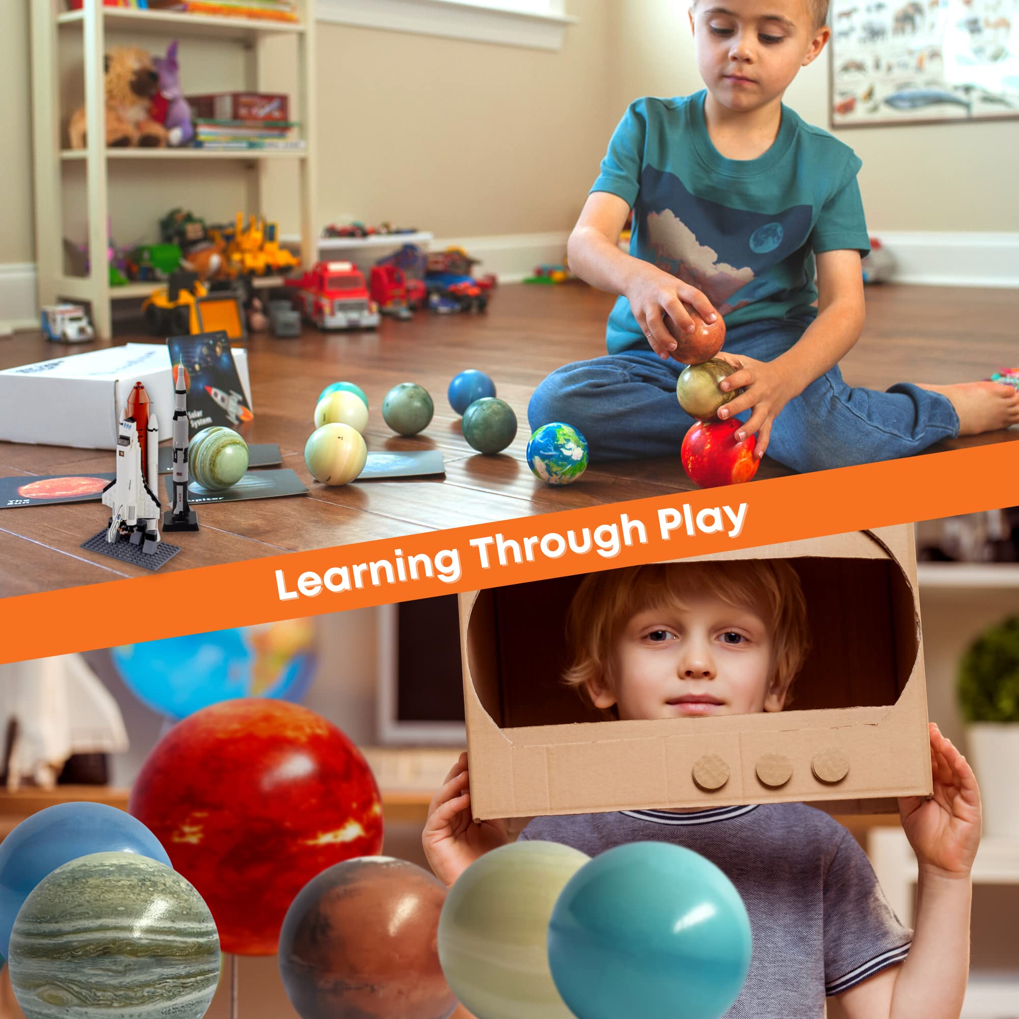 Solar System Kids Toys - Planet Balls & Space Toys for Boys 3-8 - Astronaut Themed Party Favors