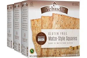 Yehuda Gluten-Free Matzo Squares Toasted Onion 10.5 Ounce (3 Pack)