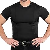 CCW Tactical Concealed Carry Holster Shirt | Quick Access Open Pocket with Large Storage | Mens Crew