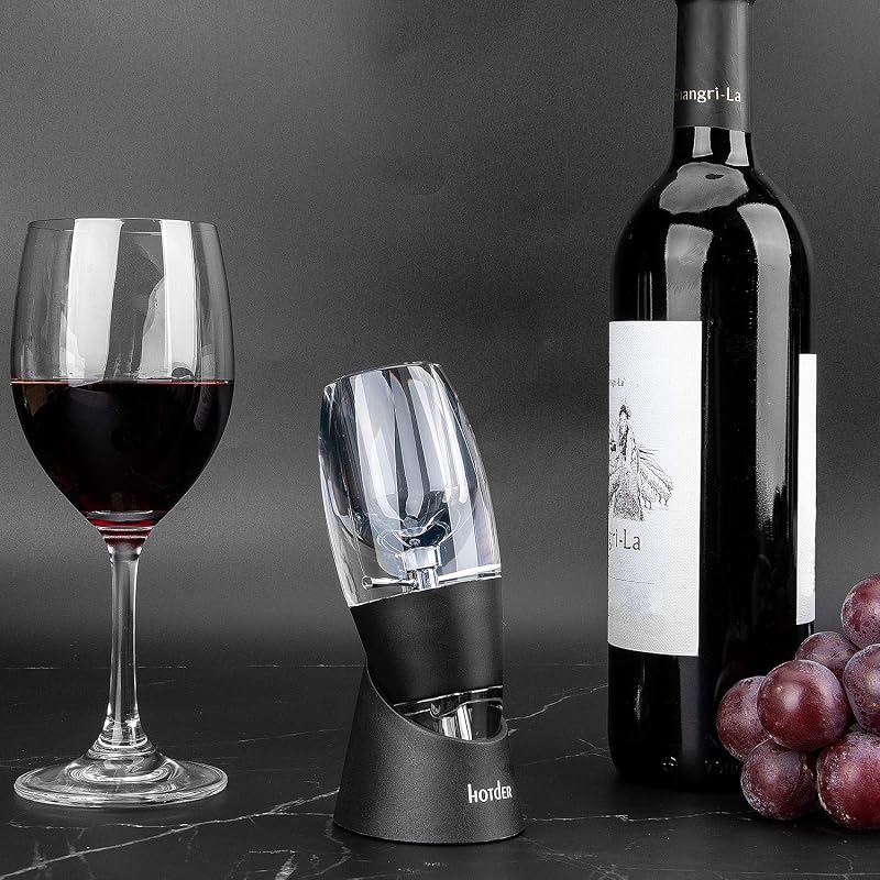 Weinbelüfter Weindekanter Standfuß, Premium Wein-Dekantierer mit Venturieffekt, Wein Dekanter Dekantierer Rotwein Aerator Set Schnellest Ernüchternd Wein Belüfter (Wine Aerator) — Foto 5 von 8