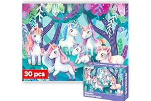 QUOKKA Puzzles for Kids 3-5 - 30 Pieces Toddler Puzzles 2-3 Year Old - Unicorns Learning Jigsaw Toys for Kids 4-8 Years Old -