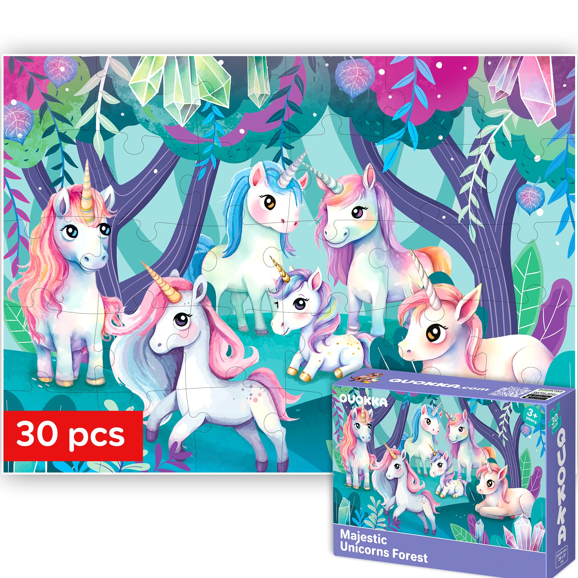 QUOKKA Jigsaw Puzzles For 3 4 Year Olds - Educational Toys Learning Unicorn For 4 5 Year Olds - Childrens Jigsaws Unicorn Gift for Boy and Girl Age 3-6