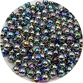 Daiyifiy 900 Pcs 6mm Acrylic Round Beads AB Colors Craft Beads Round Spacer Beads with Holes for DIY Craft Making Necklace Bracelet Earring Ornament(15- Black)