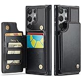 Vinich for Samsung Galaxy S23 Ultra Wallet Case with Card Holder, RFID Blocking Credit Slots Kickstand Shockproof Phone Cover Fit for Galaxy S23 Ultra 6.8" Black