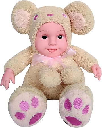 Toyshine Musical Fluffy Realistic Baby Toy with Music, Bear Shaped, Assorted Color