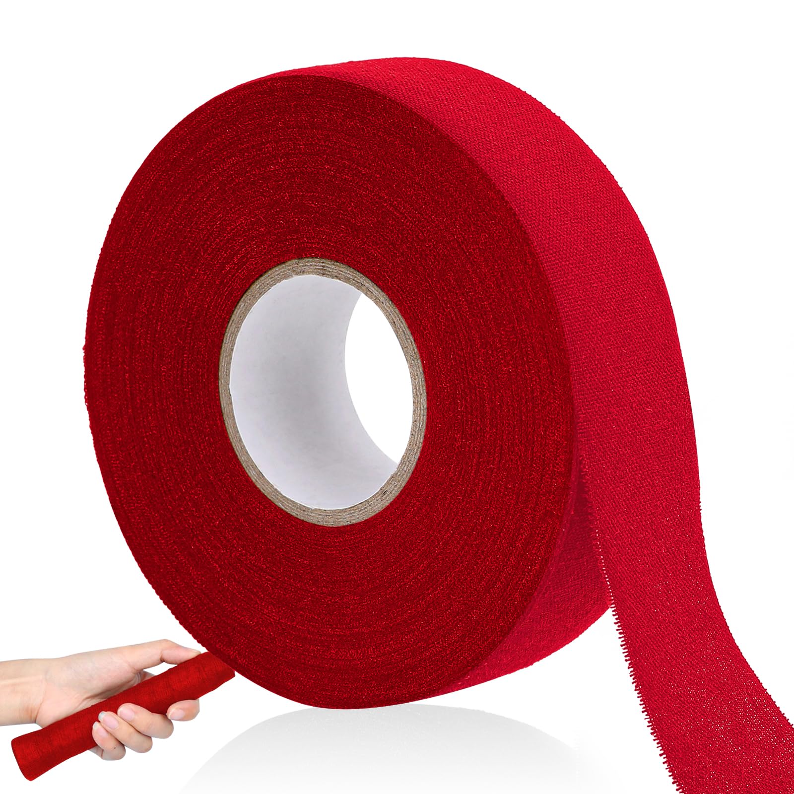 KALIONE Hockey Tape, Anti Slip Hockey Stick Tape 25m × 25mm Self-Adehesive Grip Tape Sports Grips Tape Anti Slip Wear Resistant Stick Tape for Badminton Grip Golf Pole Tennis Racket (Red)