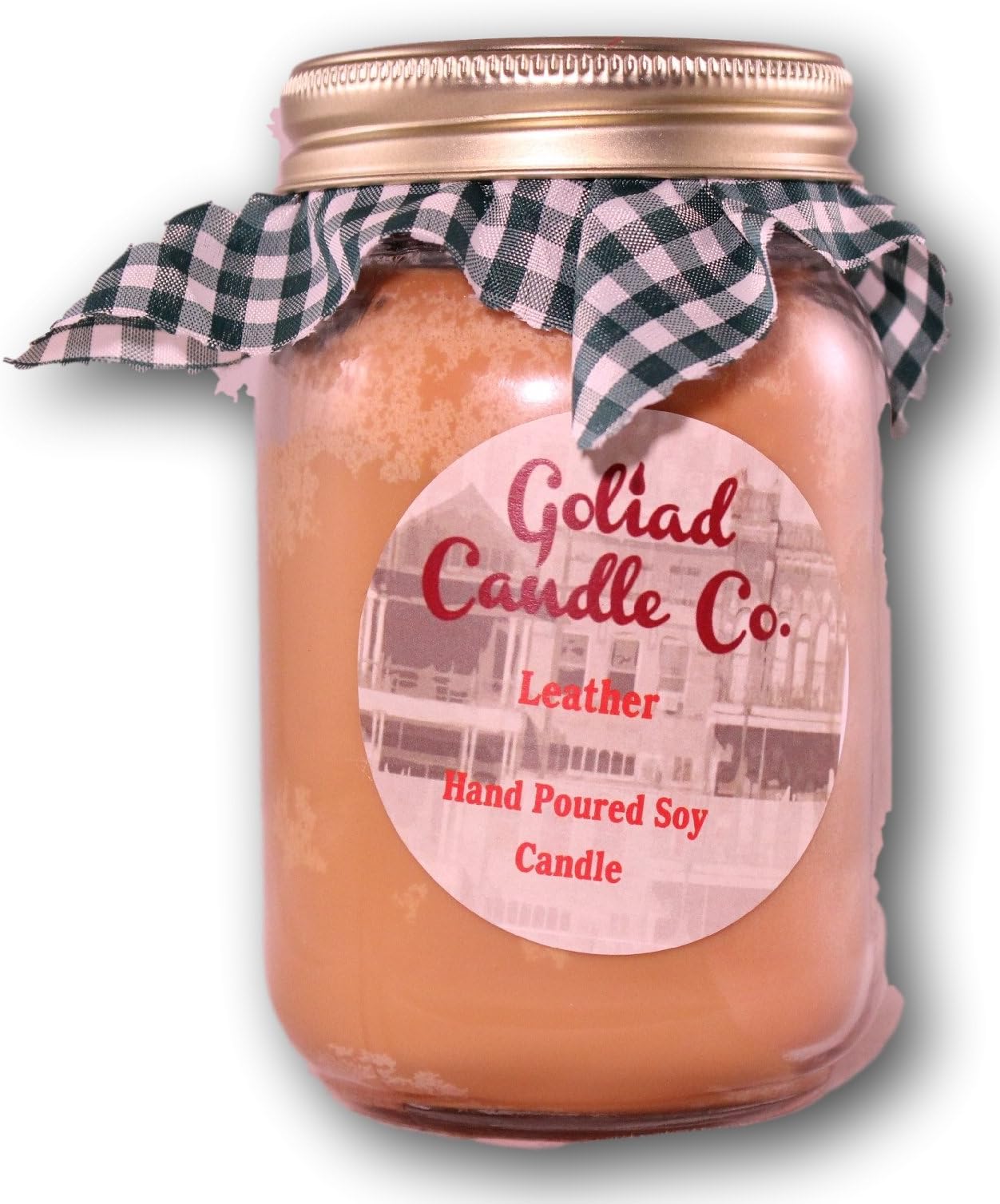 16oz Hand Poured Soy Candle from Goliad Candle Co. (Leather)
