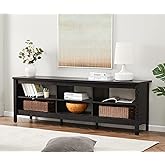 WAMPAT 70 Inch TV Stand for 75 Inch TV, Classic TV Console Table Entertainment Media Stand with 6 Storage Cubby, Television Stands for Living Room, Black