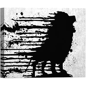SIGNWIN Canvas Wall Art Silhouette of A Roaring...