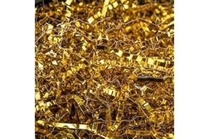 LDKGHE 4 oz Crinkle Cut Paper Shred Filler for Gift Wrapping Baskets Filling Box Birthdays Christmas Thanksgiving Easter Weddings Valentines Mother's Day Anniversaries (Gold)