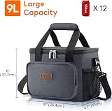 Lifewit Lunch Bag 9L Insulated Cooler 12 Can Dark Grey view 3