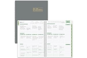 MAAIBOK Planner 2024-2025 - 3-Tier Down Weekly & Monthly Planner Notepad, 11.38'' x 8.74''(A4), JUL 2024 - JUN 2025, Appointment Book with 60 Minutes Intervals, Green Ink Printed, Monthly Tabs, Back Pocket