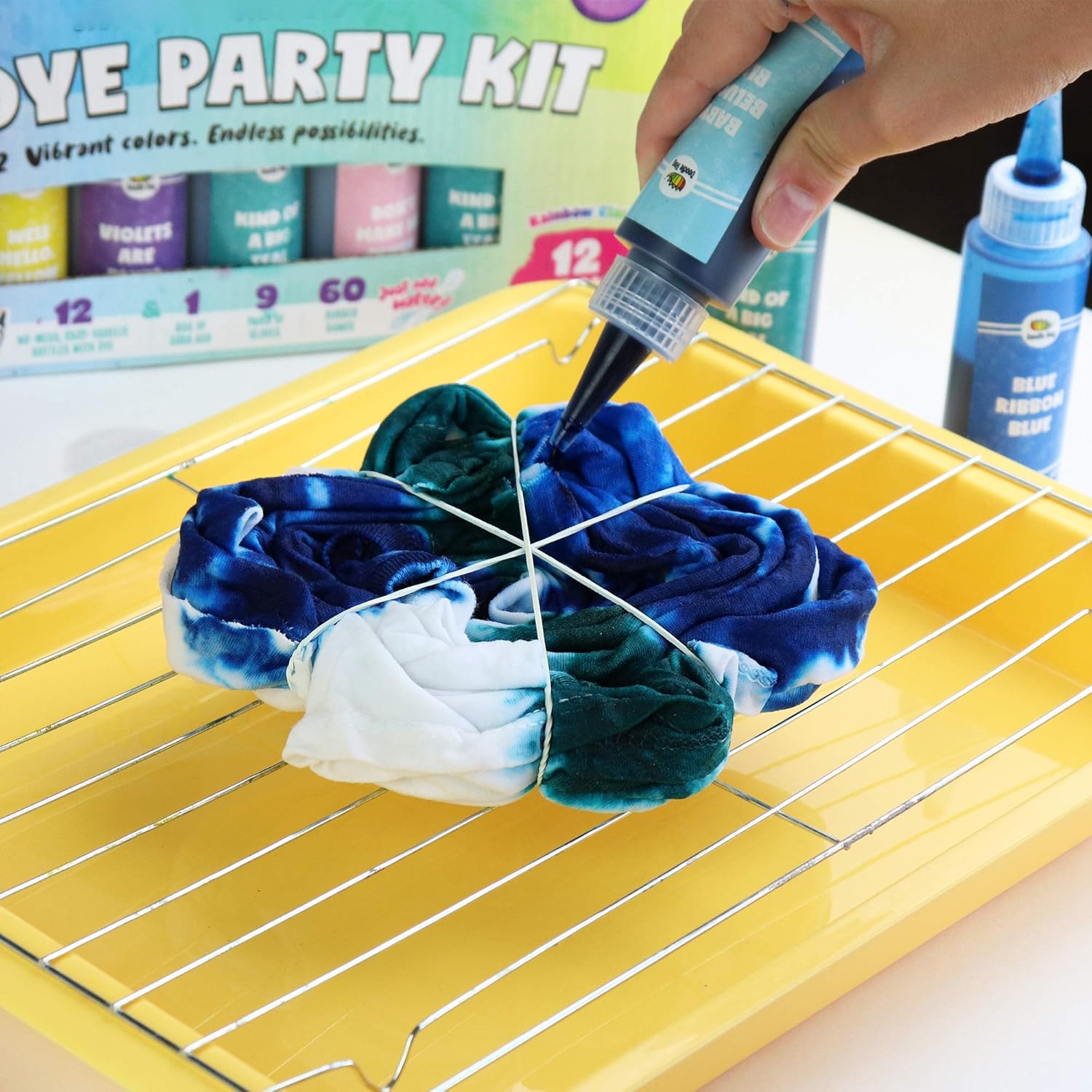Doodlehog Easy Tie Dye Party Kit for Kids, Adults, and Groups. Create Vibrant Designs with Non-Toxic Dye. 12 Colors Included! Beginner-Friendly: Just Add Water! Dye up to 10 Medium Kids T-Shirts!: Arts, Crafts & Sewing