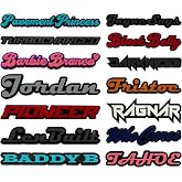Custom Text Car Badge (Layered Acrylic) &ndash; Personalized Text Auto Emblem (6" (Length))