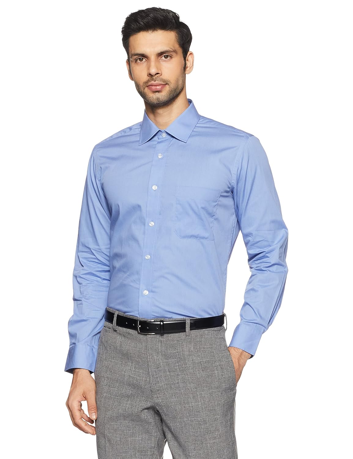 arrow men's solid regular fit cotton formal shirt