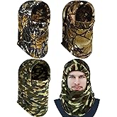 Syhood 4 Pack Camo Balaclava Ski Face Covering Winter Thick Fleece Neck Warmer Gaiter Thermal Headwear for Men Women Outdoors