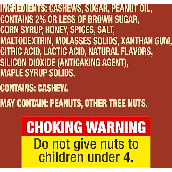 PLANTERS CASHEWS CINNAMON & BROWN SUGAR, PARTY SNACKS, 5 OZ BAG