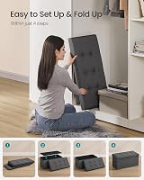 SONGMICS Mazie Collection Storage Ottoman Bench 76 cm Dark Grey LSF84GYZ view 7